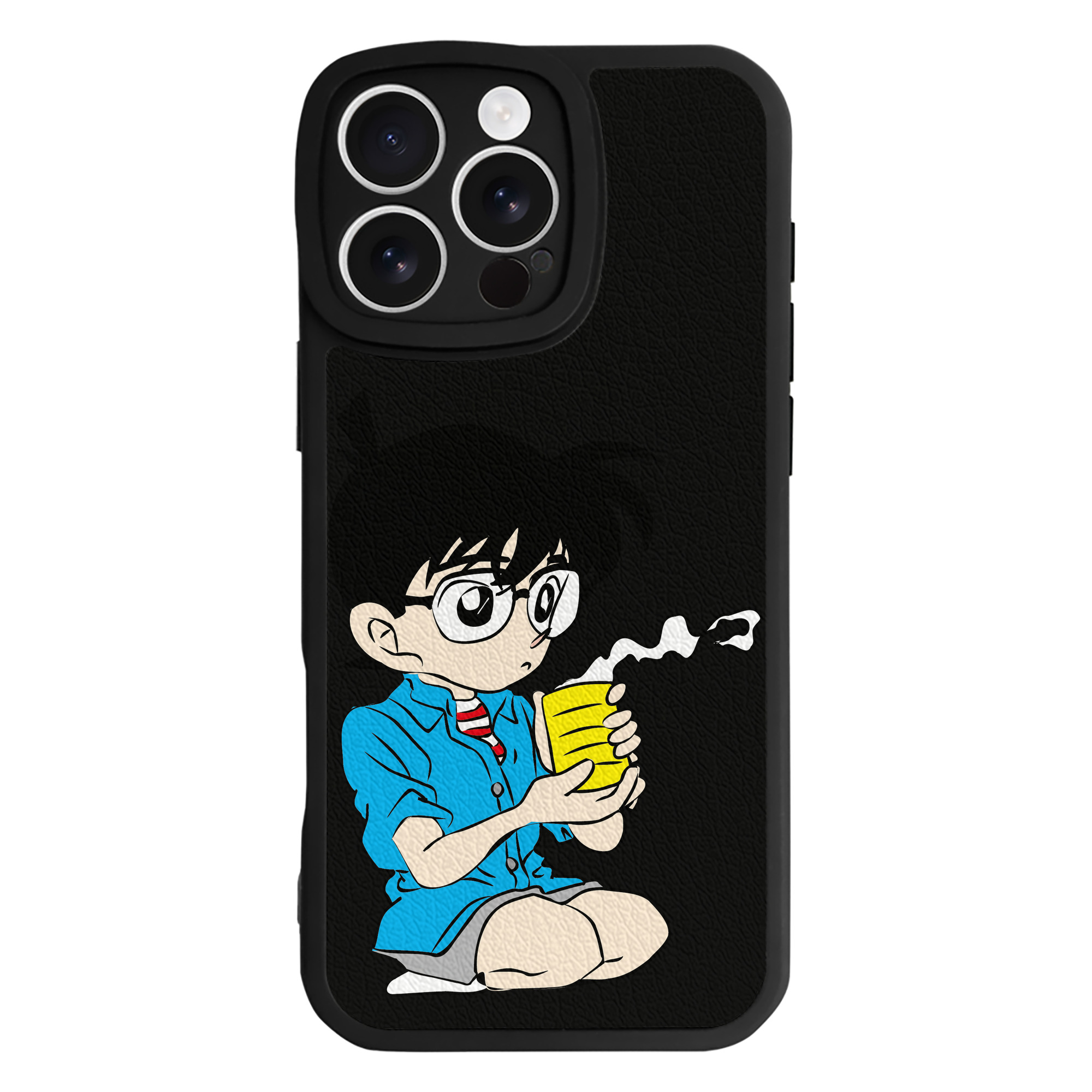 （画像用） 名探偵コナン 江戸川 コナン Detective Conan Conan Edogawa 【iPhone 16シリーズ対応】シリコンスマホケース（レザー調） 材質：シリコン